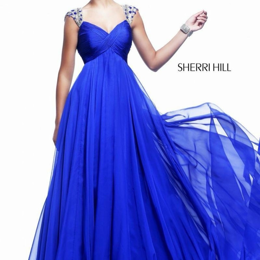 Sherri Hill Royal Blue Evening Gown homecoming prom dance ball gala Sz 6